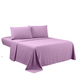 Sfoothome Lavender Full Sheets Set - Hotel Luxury 4-Piece Bed Set, Extra Deep Pocket, 1800 Series Bedding Set, Wrinkle & Fade Resistant, Sheet & Pillow Case Set (Full, Lavender)