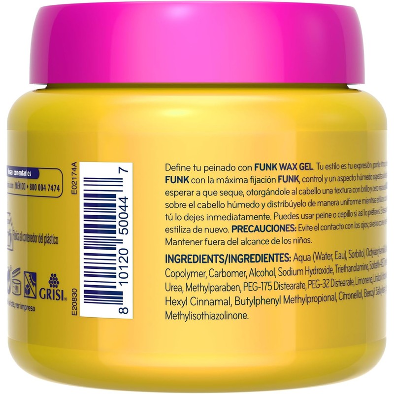 Funk, Cera Gel para cabello Moldea y estiliza, 280 g