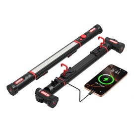 Work Light for Mechanics, 3300LM LED Work Light, 5200mAh Rechargeable Magnetic Work light, Underhood Work Light with Hooks, Cordless Portable Work Light for Car Repairing Garage Workshop and Emergency