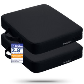 2-Pack Stadium Seat Cushions for Bleachers – Waterproof 2.8" Extra Thick for Long Sitting Hours, Portable Bleacher Cushions, Lightweight Stadium Seat Pads, Suitable for Outdoor Use (Black)