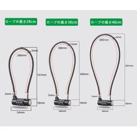 YAVINCOL 3-Piece Set Wire Lock, Door Lock, Padlock, Wire Padlock, Dial Padlock, Small Dial Lock, For Sliding Doors, Lock, 4-Digit Variable Dial Lock, For School, Company, Warehouse (Black M)