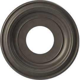 10"OD x 3 1/2"ID x 1 1/8"P Traditional Thermoformed PVC Ceiling Medallion (Fits Canopies up to 5 1/2"), Universal Aged Metallic Weathered Steel