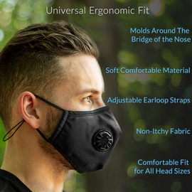 Exercise Mask for Cycling, Running, and Hiking for Women Men and Kids (Black)