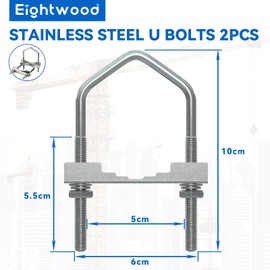 Eightwood Outdoor Yagi WiFi Antenna Bracket U-Holder Aluminum Holder Antenna Holder (3.9 "High x 2.36" Wide) Mast Bracket 2 Pieces for Outdoor Wireless WiFi Yagi Antenna Access Point