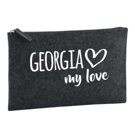 Huuraa Georgia My Love Wash Bag 1 Litre Charcoal Felt Georgia Gift Idea