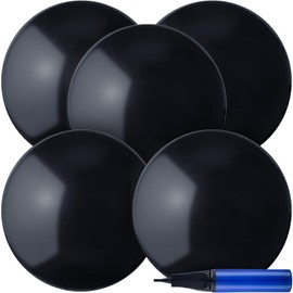 Chumia 18 Inch Fun Bouncy Balls 5 Pcs Rubber Inflatable Beach Ball Bouncing Sensory playBalls with Hand Air Pump for Park Backyard Beach Indoor Outdoor Games Party Favors(Black)