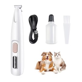 DYINHODI Dog Paw Trimmer, 35 dB Low Noise, 18 mm Widen Blade, LED Display, Rechargeable, Waterproof, Clipper for Dogs and Cats
