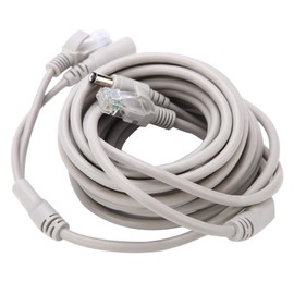 Socobeta RJ45+DC Ethernet CCTV Cable for IP Cameras NVR System 10Mbps/100Mbps 5M/10M/15M/20M(10M)
