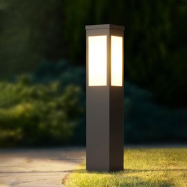 YMDHFS Outdoor Landscape Path Light E26 Bollard Lighting Fixture IP54 Waterproof Pathway Light with Stainless Steel Garden Floor Lamp Outdoor Walkway Lights for Lawn Courtyard Driveway Decoration
