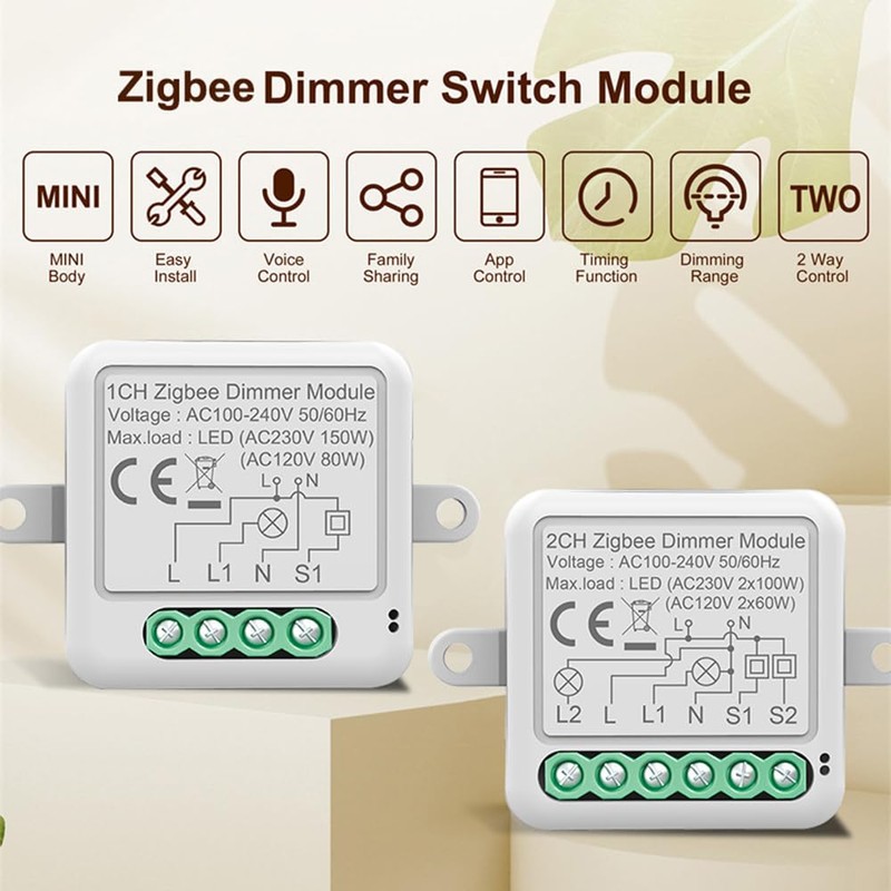 Zigbee Dimmer Switch Module App Remote Control Curtain Switch Compatible