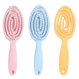 3 Pcs Toddler Hair Brush, Kids Hair Brush, For Curly, Straight, Wet And Dry Hair Hair, Glide Through Tangles Knots With Ease, Bio Friendly