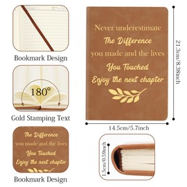 Inspirational Gifts for Women - Thank You Teacher Appreciation Gifts for Coworker Boss Employee Mentor Nurse,End of Year Teacher Retirement Graduation Gift,Nurses Week Gift,Leather Journal Notebooks