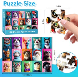 4-Pack 100 Piece Puzzles for Kids Ages 4-6 6-8 8-10 - Cat Dog Portraits Popsicles Unicorn Puzzle for Girls 4-6 Years Old 100 Piece Jigsaw Puzzle for Adults Toddler Children Learning Educational Toys