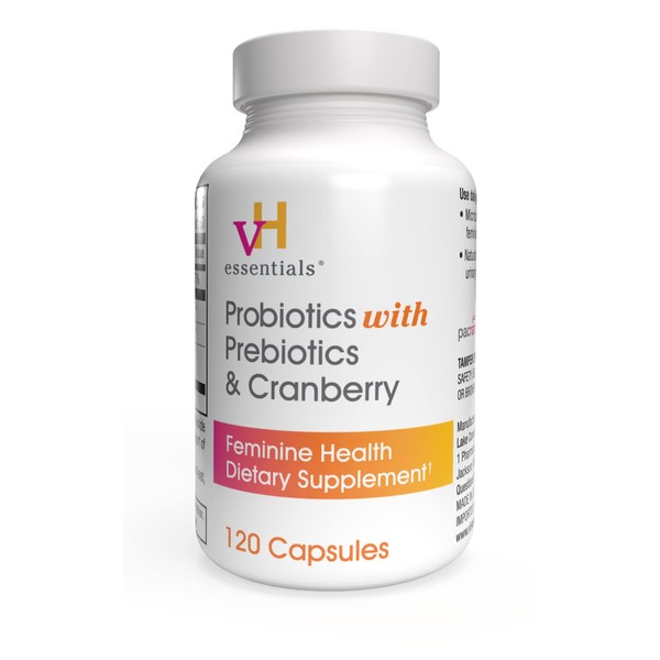 vH essentials Probiotics with Prebiotics and Cranberry Feminine Health Supplement - 120 Capsules (544-36)