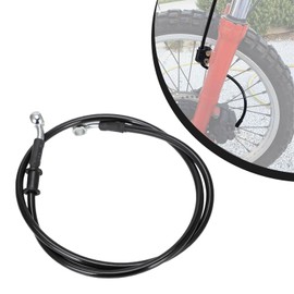 JFG RACING 100 cm Motorcycle Brake Hose, Motorcycle Steel Flex Brake Line Hydraulic Brake Line Front and Rear for Pit Bike Dirt Bike Enduro Motocross ATV Quad Black
