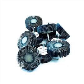 Benchmark Abrasives 3" X 1" Zirconia 1/4" Shank Mounted Flap Wheel Sander for Drill, Die Grinder Sanding Grinding Polishing Woodworking Paint Removal on Metal Plastic Fiberglass (10 Pack) - 40 Grit