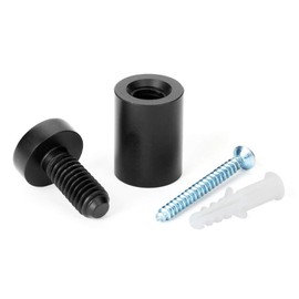 TOPNIKE Sign Standoff 3/4"x 1", Store Sign Holders Screws, Black Aluminum, for Acrylic, Glass, PVC, Glass Panel, Wood with 2 pcs Spacers, Pack of 4