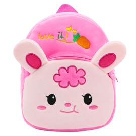 CYNOSURETECH Pink Plush Cute Cartoon Backpack, Girls' School Travel Outdoor Backpack, 22*17*9Cm