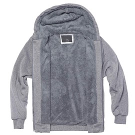 Sherpa Lined Fleece Hoodies for Men Heavyweight Full Zip Up Sweatshirts Long Sleeve Winter Thick Warm Solid Zipper Jackets Light Grey 5XL
