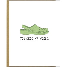 rockdoodles You Croc My World, Punny Tarjetas del Día de San Valentín, Divertido y Humorístico Adulto San Valentín, Aniversario e ingenioso Amor Juegos de palabras para él y ella (Croc My World)