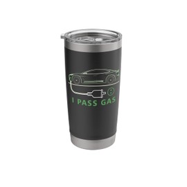 Line Art I Pass Gas Electric Car I Love Evs Electric Vehicle Stainless Steel Insulated Tumbler