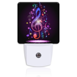 Neidius Night Light for Kids Girls Boys,Shining Colorful Music Notes Stars LED Night Light Plug into Wall with Dusk to Dawn Sensor for Room Decor,Hallway,Kitchen,Bathroom,Nursery,Stairs