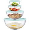 Homwin Glass Mixing Bowls with Lids Set, 8 Pieces Glass