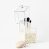 London Boutique Luxury Glass Makeup Brush Holder with Pearl Beads,