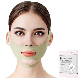 MASIKA Chin Strap for Sleeping，V-Line Mask,，V-Line Lifting Chinstrap，Jaw Exerciser, Reusable Face Strap.Jaw Strap,Jawline Shaper,Double chin strap，Chin lifting strap，Face lifting strap，Green,M