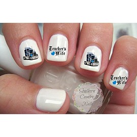 Truckers Wife Semi Truck Nail Art Decals