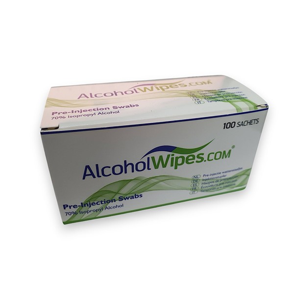 AlcoholWipes.COM Pre-Injection Swabs by AlcoholWipes.COM, 70% Isopropyl Alcohol (IPA), 100