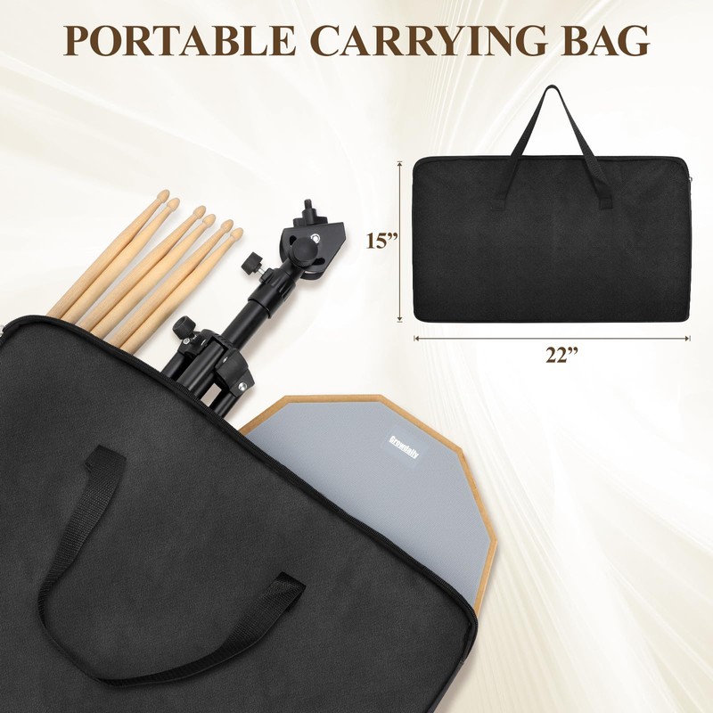 Drum Practice Pad Snare Drum Stand Set 12 In With