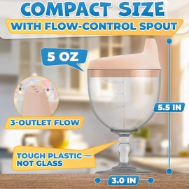 VIKROM Baby Wine Sippy Cup for Toddlers – Spill-Proof Goblet 5 oz with Lid, Fun Stemware Design, Easy-Grip Pretend Baby Wine Glass Sippy Cup for Toddler Parties, Playtime, Everyday Drinks and Gifts