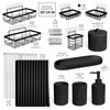 Clara Clark Bathroom Set - Black Bathroom Accessories Set, 24PC