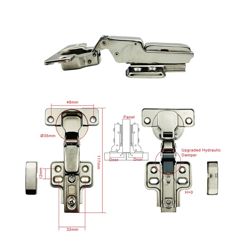 GEFONG 105 Degree Clip-on Half Overlay Kitchen Cabinet Soft Close