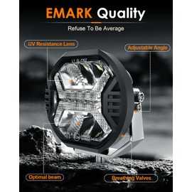 SPL LED Pods Offroad Driving Light Cube, 3.8 Inch 48W 10000LM, Auxiliary Driving Light with X Letter DRL Design, Spot Light Bar for Truck Jeep Polaris GMC Ford Bumper UTV ATV, 2PCS