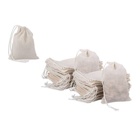 100 Pcs Muslin Bags 100% Cotton Drawstring Bag Soap Nuts Mesh Tea Bags 4 * 6in