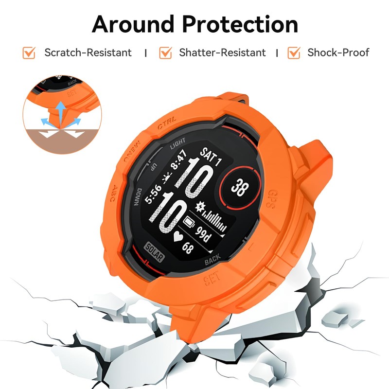 OVERSTEP Rugged TPU Case Cover Compatible with Garmin Instinct 3