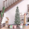 HOMCOM 6ft Unlit Snow-Flocked Slim Pine Artificial Christmas Tree with