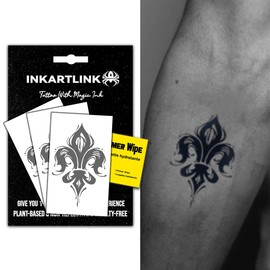 INKARTLINK Semi Permanent Tattoos, 3 Sheets of Small Temporary Tattoos, Adult Art Designs, Party Favors, Waterproof, Realistic, No Adhesive, No Reflective, Lasts 1-2 Weeks (Iris)