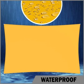 ShadeMart 7' x 18' Yellow Waterproof Shade Sail Rectangle Sun Shade Sail 95% UV Resistant Canopy Awning Shelter Custom Size Sunshade for Backyard Patio Deck Balcony Pergola Garden