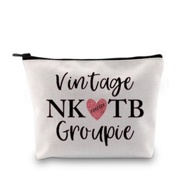Boy Group Gift Music Band Fan Gift Vintage NK TB Groupie Zipper Pouch Celebrity Gift Makeup Bag for Music Lovers (NKTB Groupie Bag EU)