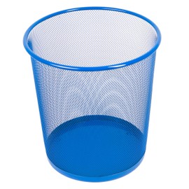 Leviatan Papierkorb Büro 12L - Abfalleimer, Papierkorb aus Drahtgeflecht Mülleimer, Papiereimer - Metall Büroeimer Mesh Runder, Marineblau