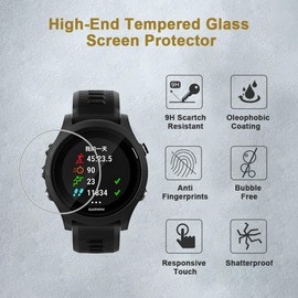 Screen Protector for Garmin Forerunner 935 Tempered Glass Film, 9H Hardness,Anti-Scratch,High Definition,Bubble Free (2 pcs)