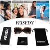 FEISEDY Oversized Square Sunglasses for Women Men Thick Frame Shades