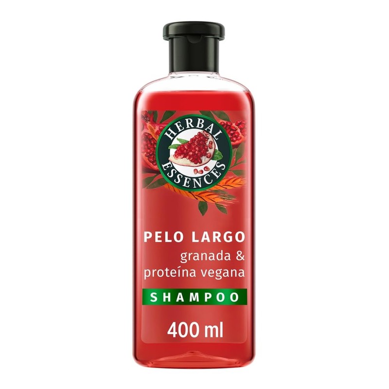 Herbal Essences Shampoo Pelo Largo Granada Y Proteína Vegana 400