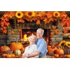 7 x 5 ft Fall Thanksgiving Fireplace Backdrop Autumn Harvest