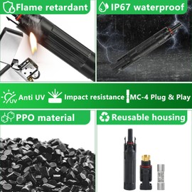 CNLonQcom 20A Solar Fuse Holder Inline IP67 Waterproof Outdoor with 10x38mm Fuse for Solar Panel and Solar Controller DC1000V 2pcs