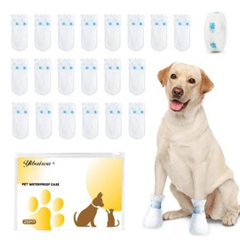 20 Dog Paw Covers,Paw Protectors Boot,Disposable Dog Booties,with 1 Roll of Tape,Suitable for Pet Walking,Hiking,Postoperative Care,Suitable for Dogs Weighing 15-30 Catties