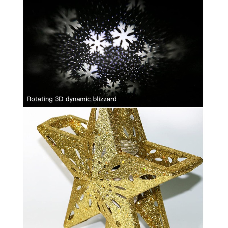 LED Snowflake Projector Star Christmas Tree Topper